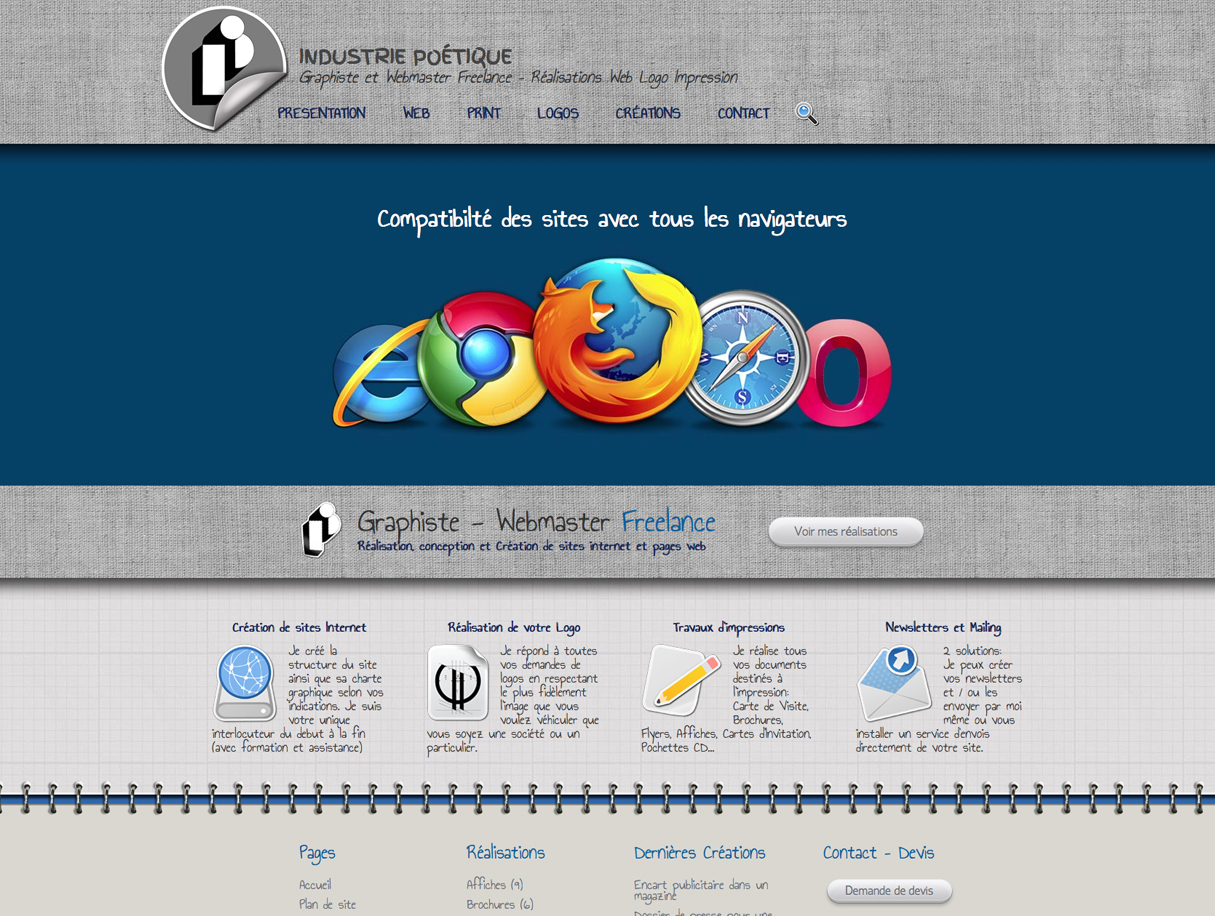 graphiste webmaster independant creation de site web, newsletter, brochure pas chère