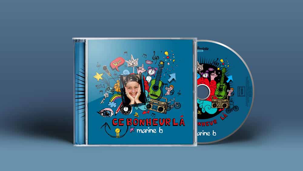 Création de pochette de disque par chère pour une chanteuse Disque pour une chanteuse Marine B
