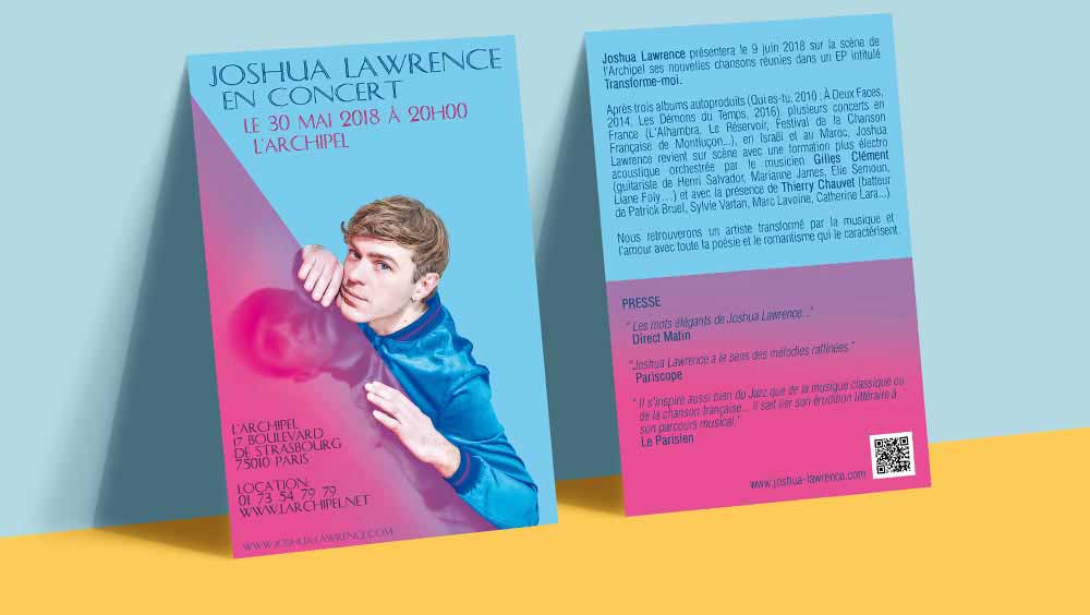 Création de Flyers Pas Cher pour un Chanteur Création de flyers pour un chanteur Le chanteur Joshua Lawrence