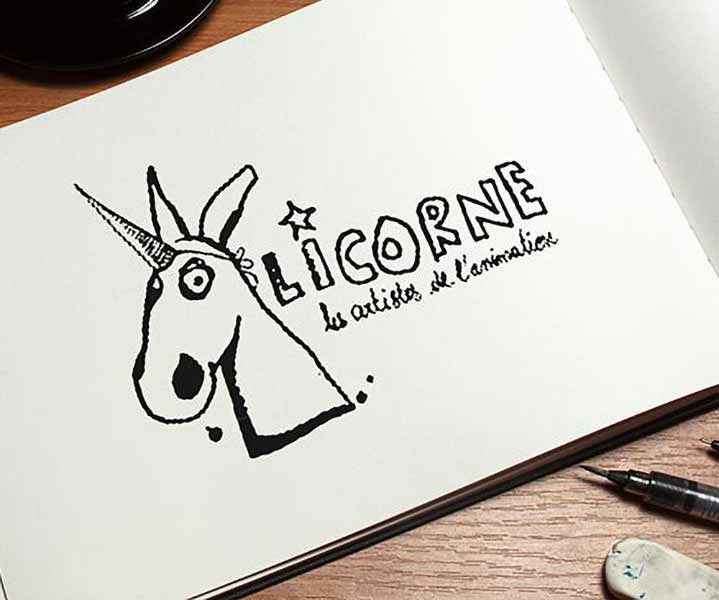 Création de logo pour une agence de production de spectacles  La Licorne