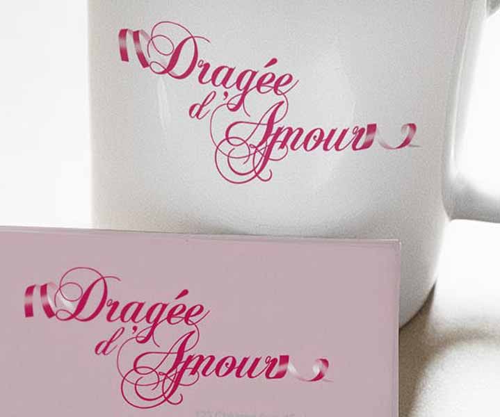 Création de logo pour une société de vente de cadeaux de mariage Dragée d'Amour