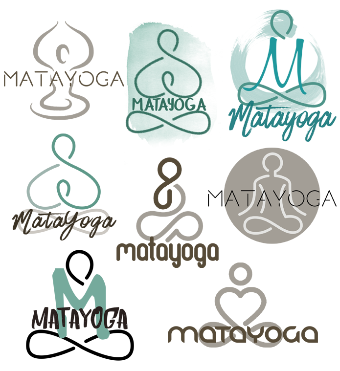 Création de Logo Pas Cher pour des Cours de Yoga Quelques essais non retenus par la cliente