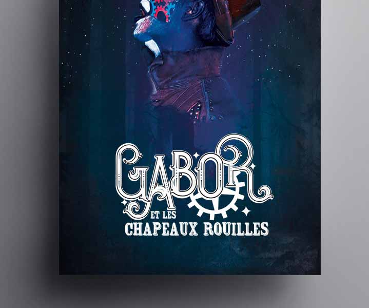 Création de logo pour un spectacle musical Gabor et les chapeaux rouillés