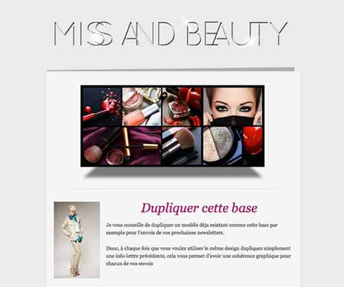 Newsletter Annonce Site E commerce Miss and Beauty