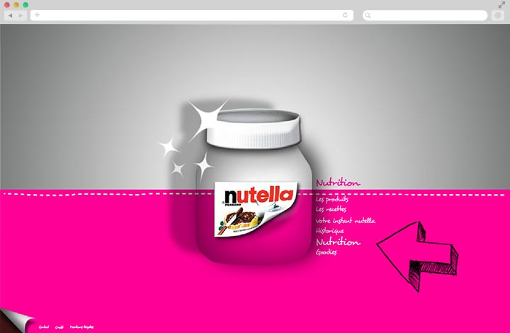Projet site Nutella Menu