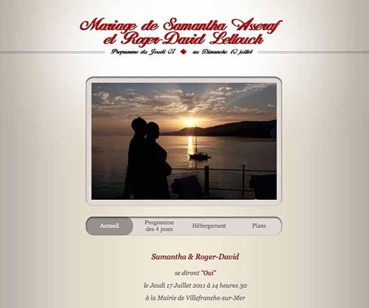 Création de Site Internet Pas Cher pour l’Annonce d’un Mariage - Création de site internet pas cher pour l'annonce d'un mariage Mini site web en prévision de la cérémonie d'un mariage