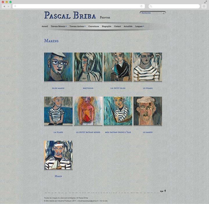 Création de Site Internet Pas Cher pour un Peintre Page de la galerie des peintures