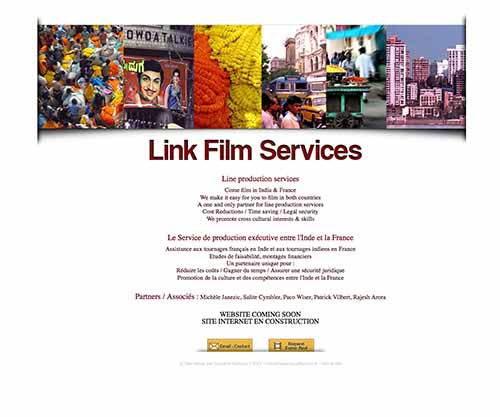 Page provisoire avant ouverture site internert Site internet Link Film Services