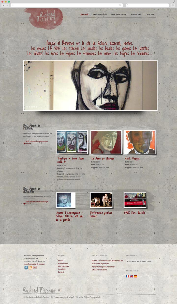 Création de site internet pas cher pour un Artiste Peintre Accueil du site