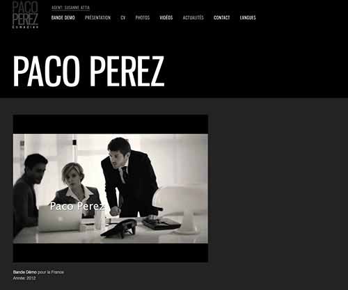 Création de site internet pas cher pour un Comédien - Création de site internet pas cher pour Comédien Paco Perez