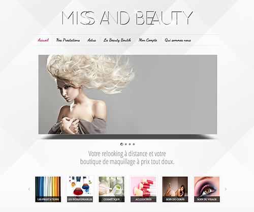 Création de site internet E commerce de produits cosmétiques Miss and Beauty