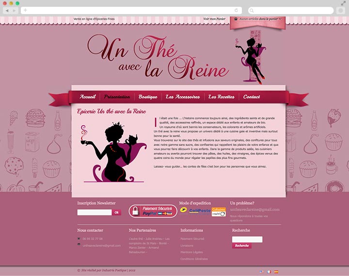 Création de site internet E commerce pas cher pour Épiceries Fines Page de présentation