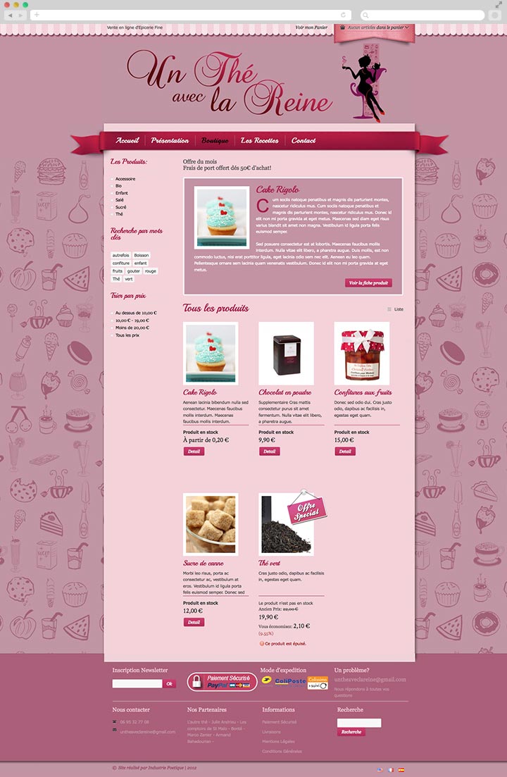 Création de site internet E commerce pas cher pour Épiceries Fines La Boutique Présentation en grille