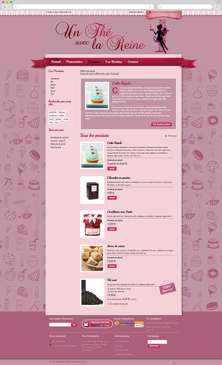 Création de site internet E commerce pas cher pour Épiceries Fines La Boutique - Présentation en liste