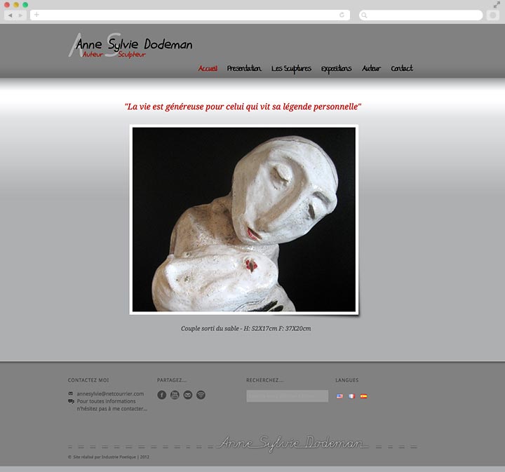 Création de site internet pas cher pour Sculpteur Page d'accueil