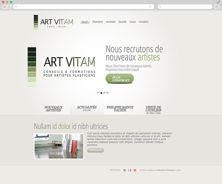 Création de Site Internet Pas Cher pour une Galerie d’Art Second diaporama de la page d'accueil