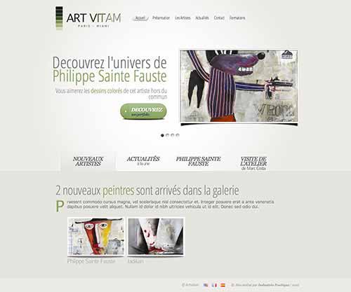 Création de site internet pour une galerie d'art Galerie ArtVitam