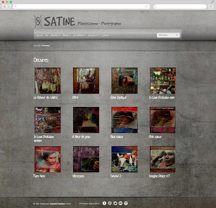 Création de Site Internet Pas Cher pour Peintre et Photographe Page menu des œuvres