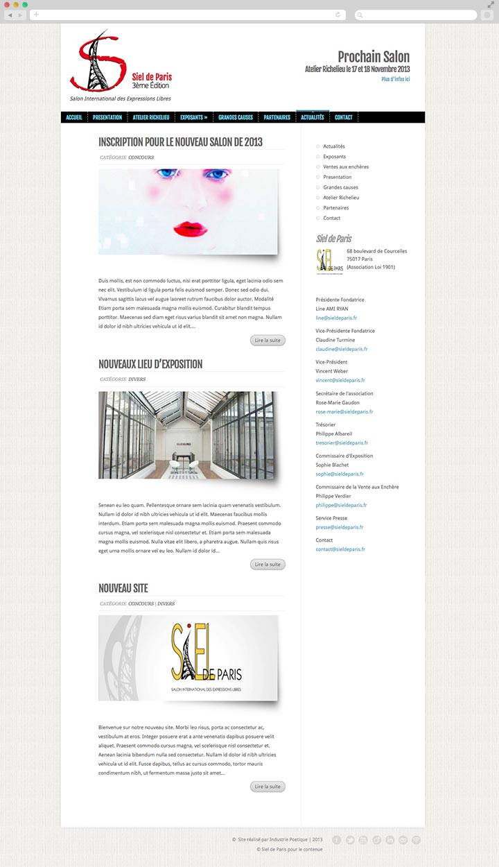 Création de Site Internet Pas Cher pour un Salon Artistique Les actualités - Blog