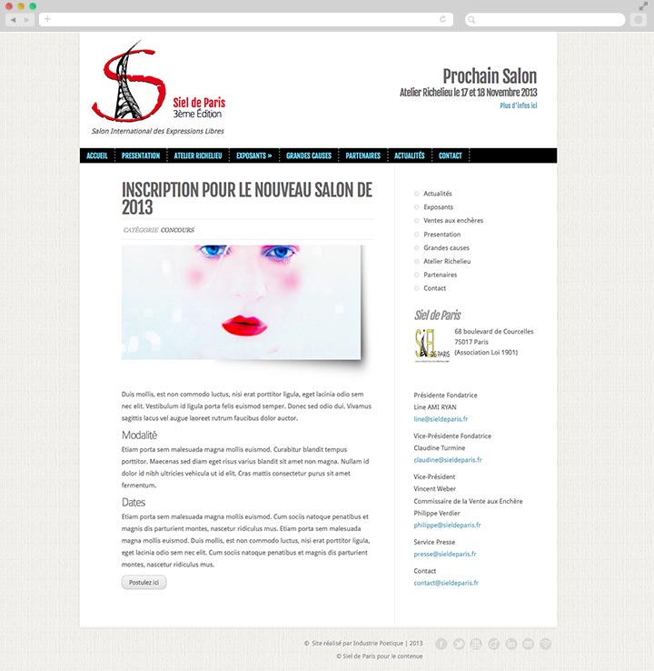Création de Site Internet Pas Cher pour un Salon Artistique Exemple d'un article