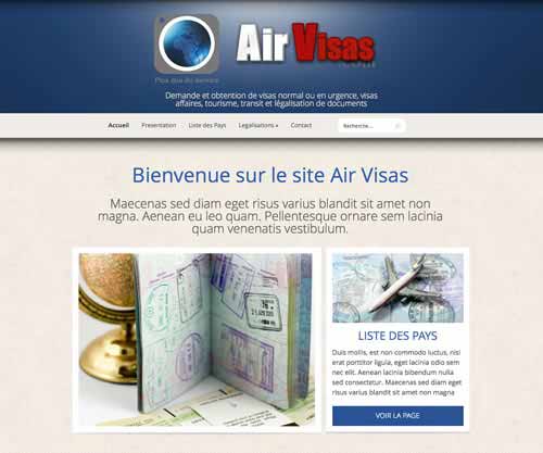 Création de site internet de demande de visas Demande de visas  : Air Visas