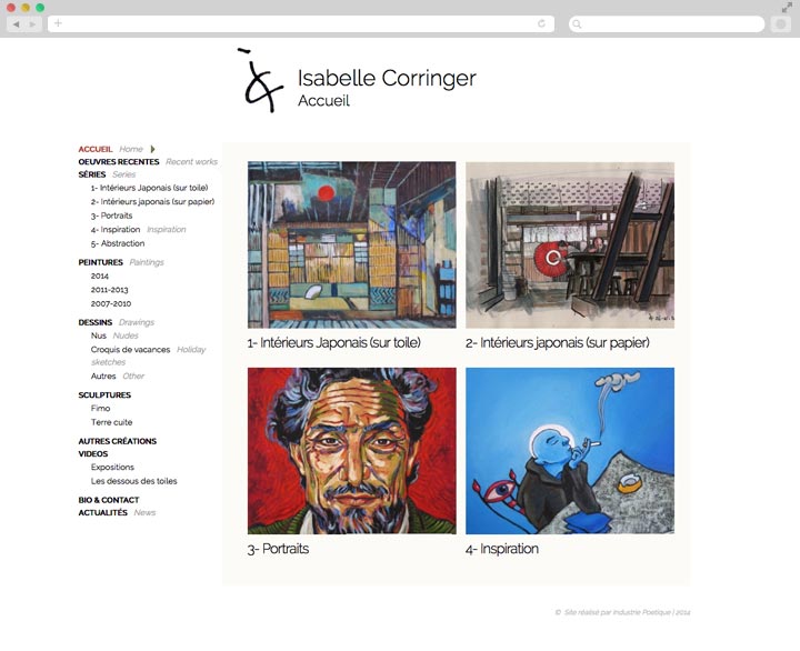 Création de Site Internet Pas Cher pour Artiste Peintre Page d'accueil