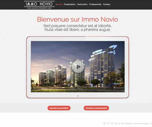 Création de site internet de  biens immobiliers  Immo Novio