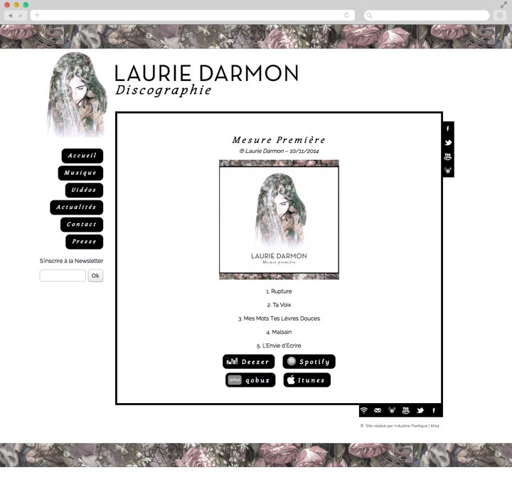 Création de Site Internet Pas Cher pour une Chanteuse Présentation de l'album
