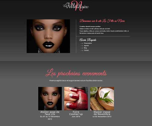Création de site internet pour des produits cosmétiques La Fille en Noire