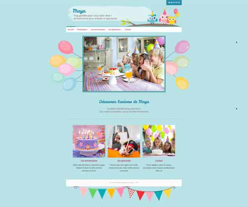 Création de site internet pas cher pour un organisateur d'anniversaire pour enfant Maya / Mayaniv, Spectacles pour enfants