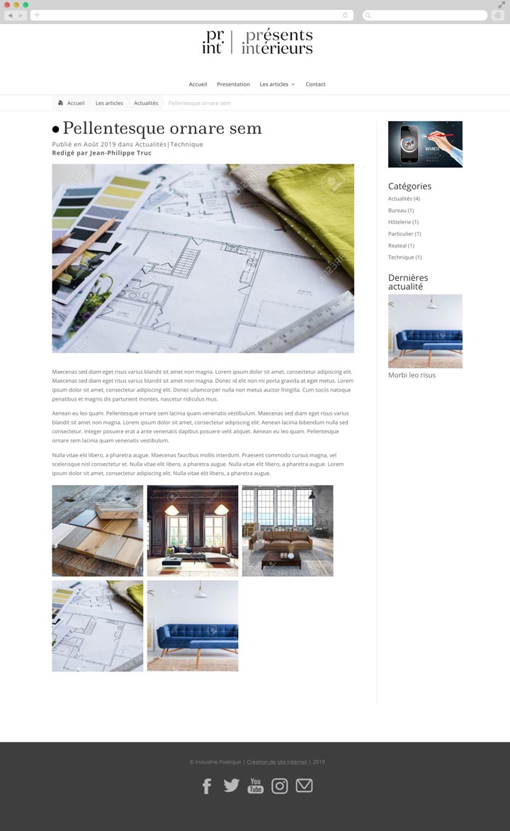 Création de Site Pas Cher de Design Immobilier Exemple d'une fiche actualité