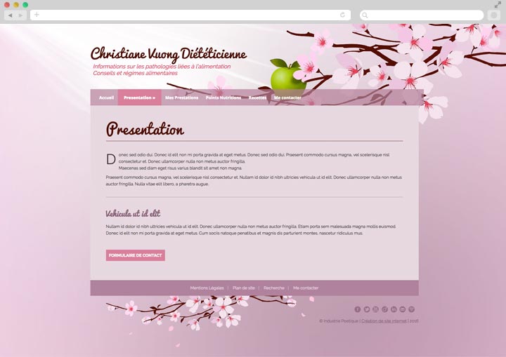 Création de Site Internet Pas Cher pour une Nutritionniste et Diététicienne Page de présentation