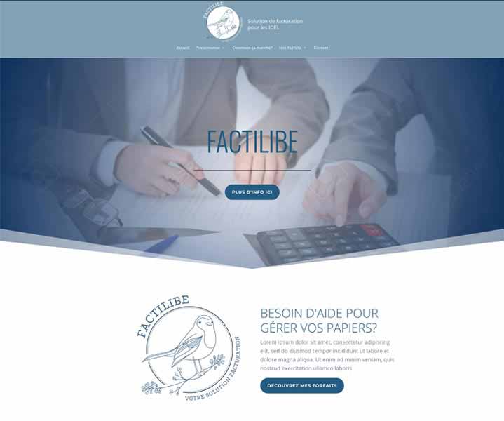 Création de site internet pour un service comptable Services de comptabilité et de facturation + services administratifs