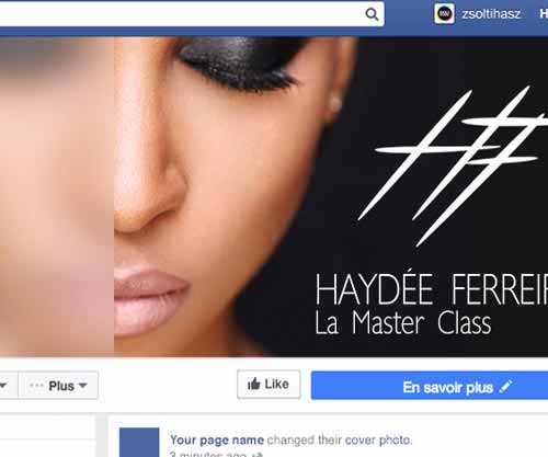 Page Fan Facebook pour une maquilleuse Haydée Ferreira