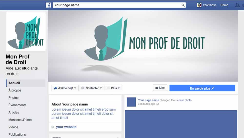 Création de Bandeau Facebook Pas Cher pour Formation Bandeau Facebook pour un service de formation Page Facebook Mon Prof de Droit