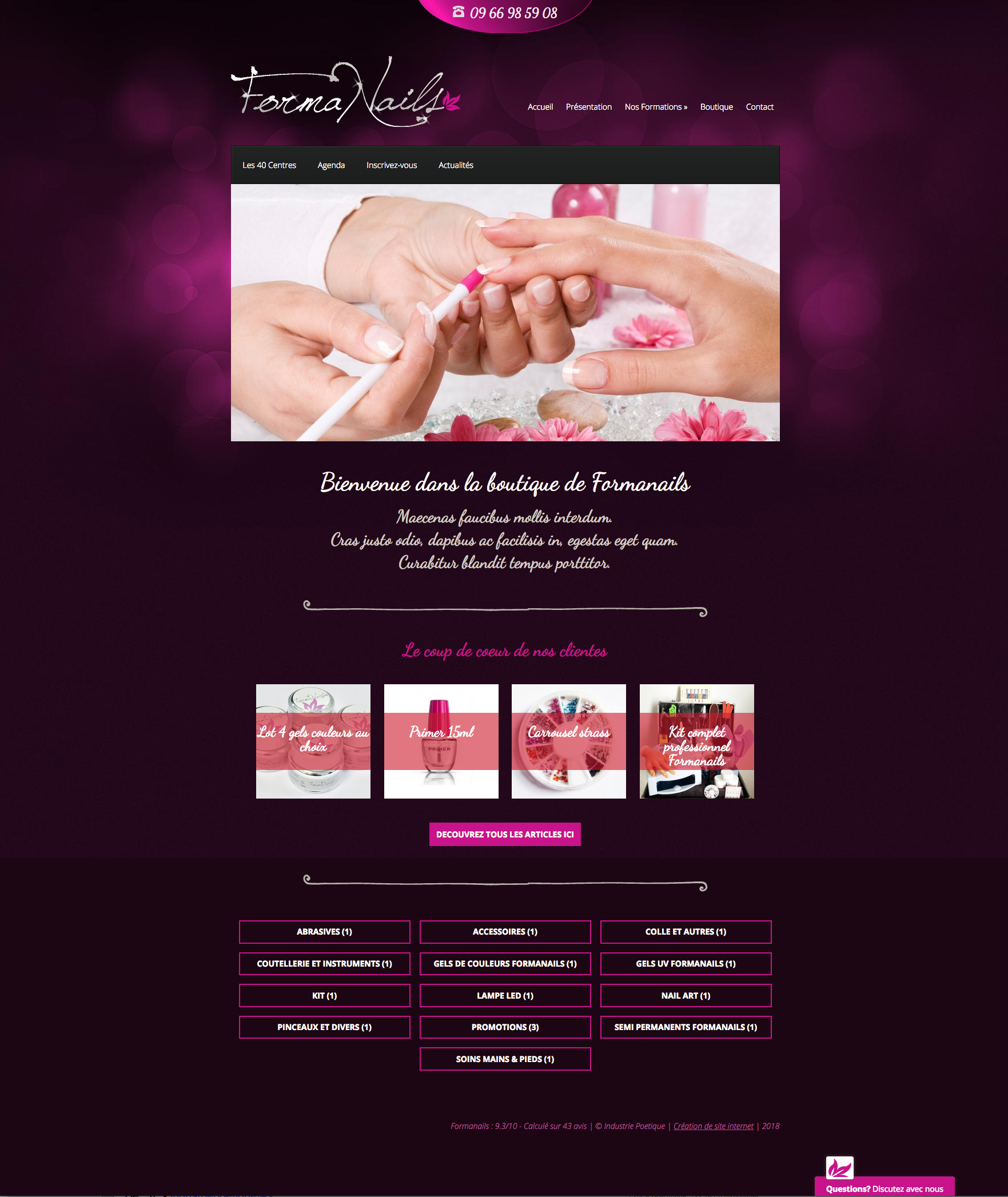 Exemples de Page d’Accueil pour Site Internet 44- Exemple de page d'accueil pour un site e-commerce de produits cosmétique