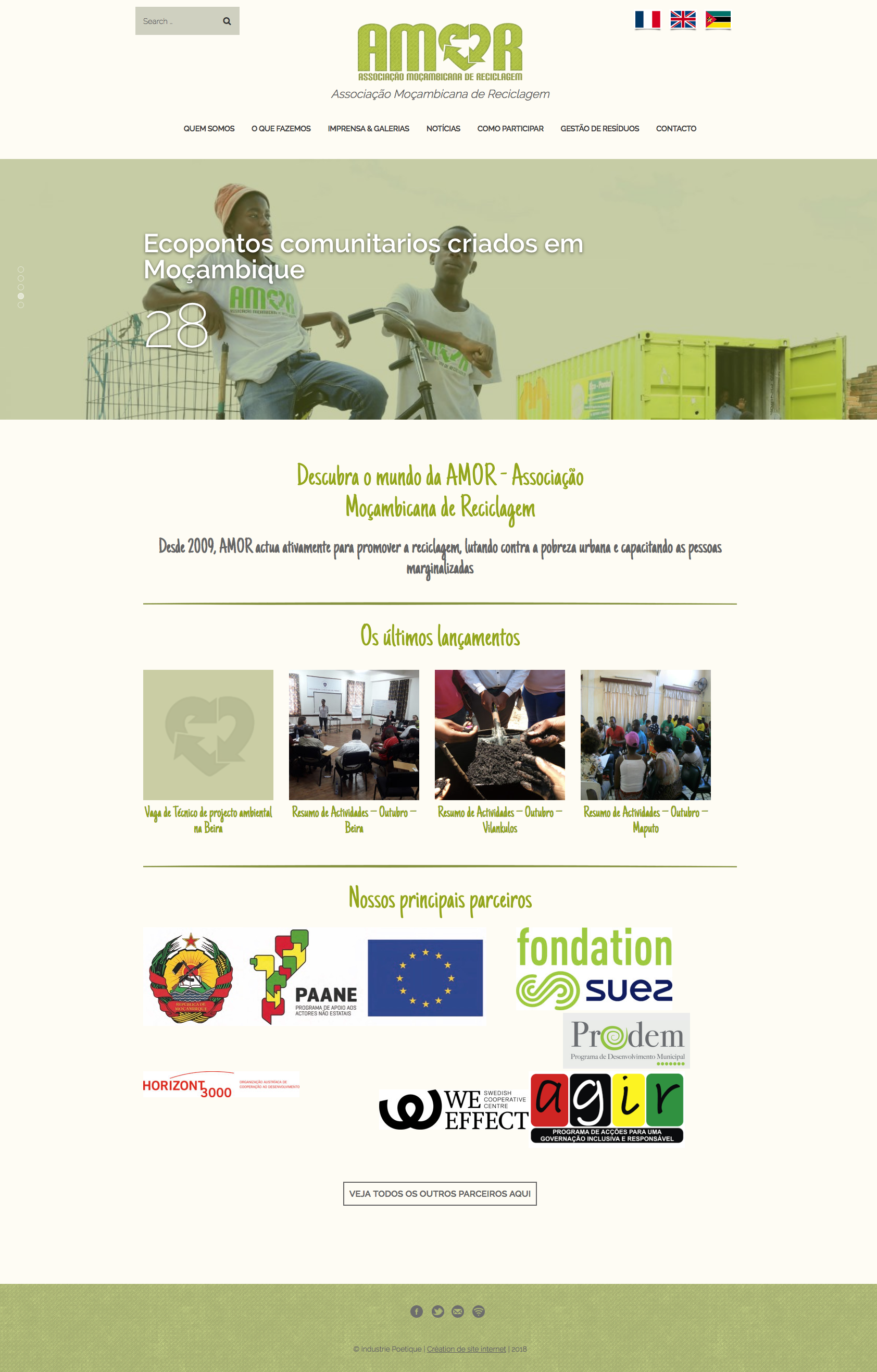 Exemples de Page d’Accueil pour Site Internet 46- Exemple de page d'accueil pour le site d'une association d'aide humanitaire
