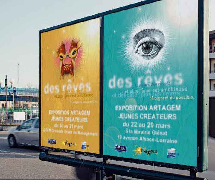Affiches de festival de jeunes créateurs Artagem