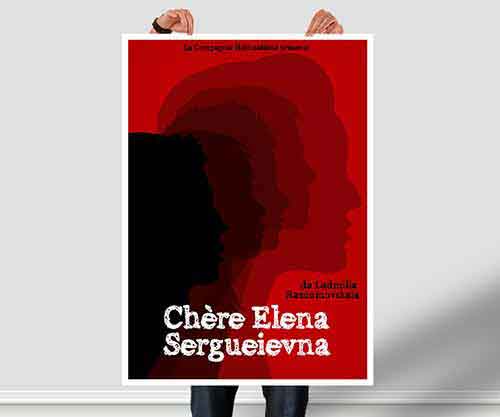 Création d'affiche pour une pièce de théâtre Représentation de théâtre Chère Elena Sergueievna