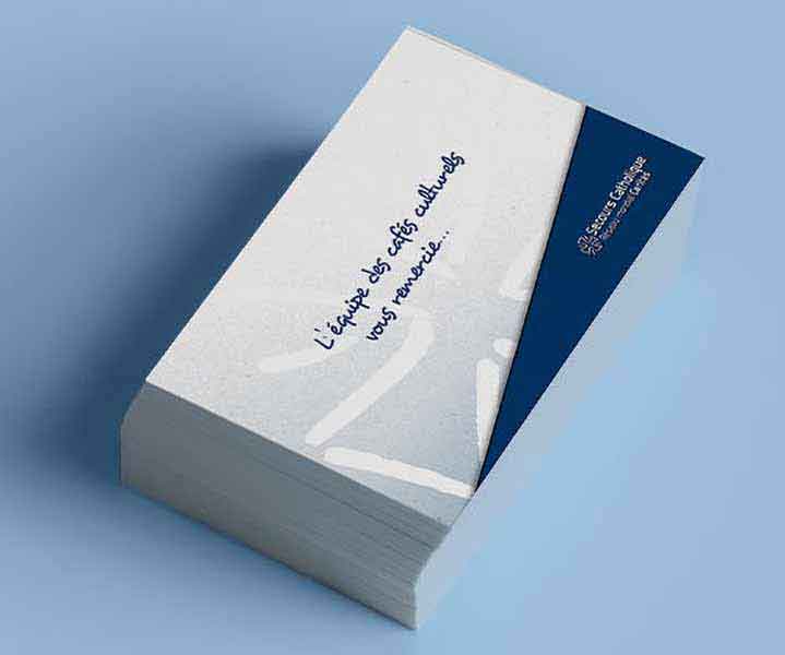 Cartes de visite pour le Secours Catholique 