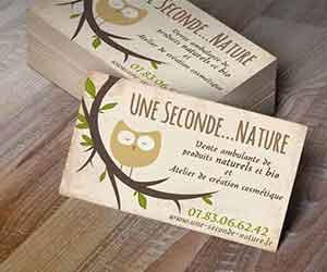 Création de carte de visite pour une boutique bio Boutique de produits Bios: Une Seconde Nature