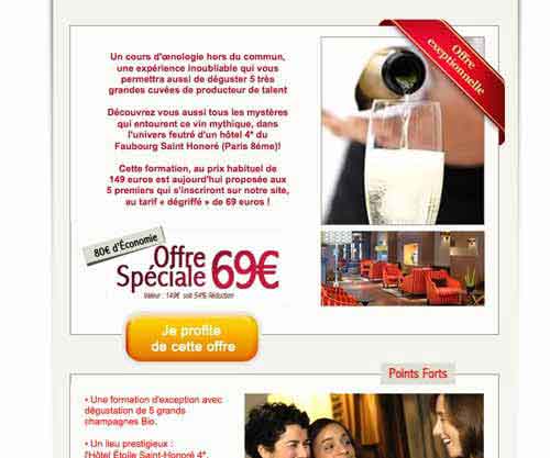 Newsletter entreprise de ventes de vins Meilleurs Vin Bio