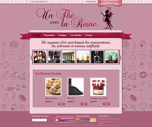 Création de site internet E commerce de vente d'Epiceries fines Un Thé avec la Reine