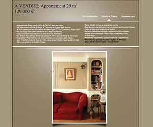 Création de site internet pas cher de présentation d&rsquo;un appartement - Création de site internet pas cher de présentation d'un appartement Appartement à vendre