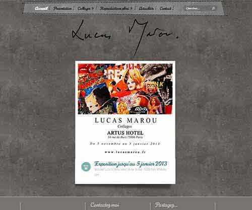 Création de site internet pas cher pour un Artiste Plasticien Lucas Marou