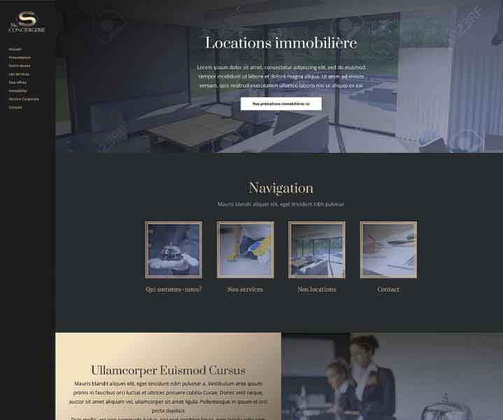 Création de site internet pour un service de conciergerie et hôtellerie Services d'offres regroupant plusieurs activités comme la restauration, les hôtels ou les services d'hôtes
