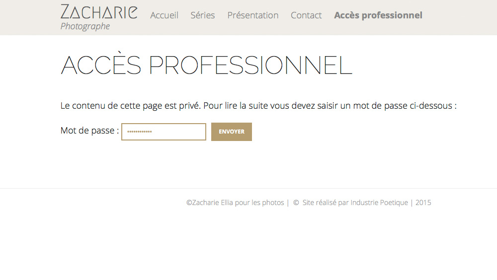 Option page privées visibles par mot de passe