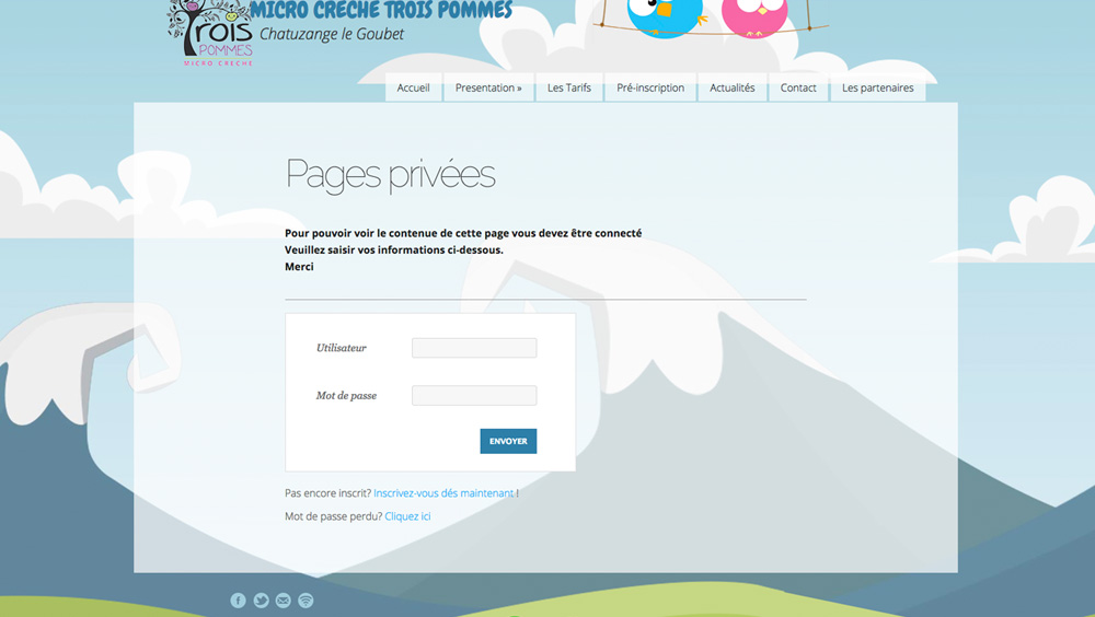 Option page privées visibles par mot de passe