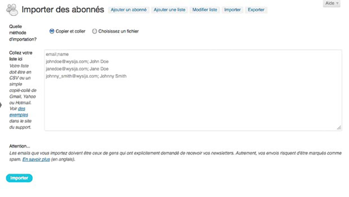 Envois de newsletters depuis votre site