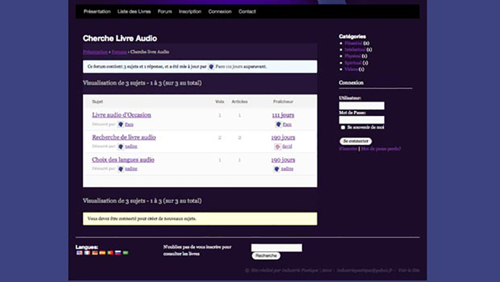Exemple d'un forum de discutions